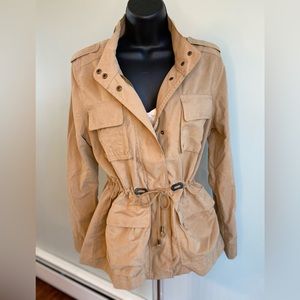 Light weight camel utility jacket. Love Tree. Medium